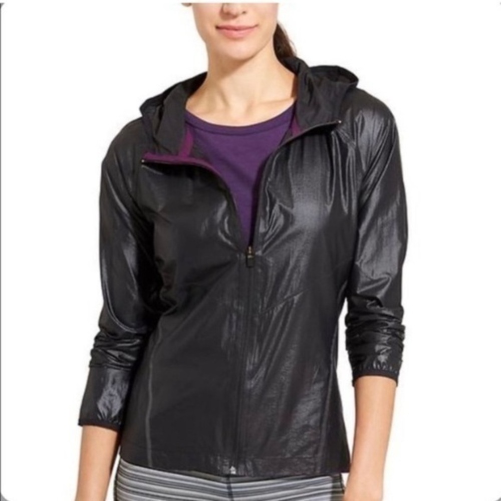 Athleta Stowe-Away Long Sleeve Run Jacket Women Size XS Black